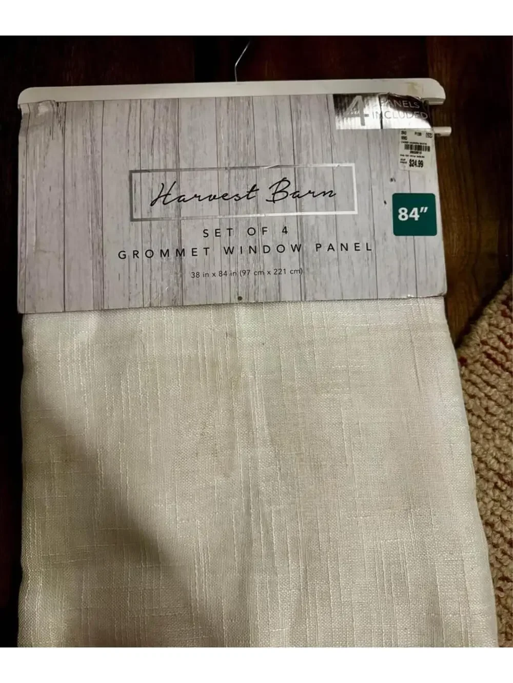 Harvest Barn Set of 4 White Grommet Window Panels 84 inch